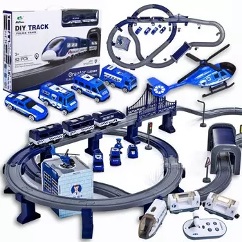 ЭЛЕКТРОПОЕЗД, NTERACTIVE XXL, ДИСТАНЦИОННОЕ УПРАВЛЕНИЕ, туннель, мост, вертолет, автомобили, ПОЛИЦЕЙСКИЙ КОМПЛЕКТ, ПОЛИЦЕЙСКИЙ АВТОМОБИЛЬ, ПОЛИЦЕЙСКИЙ УЧАСТОК Doris