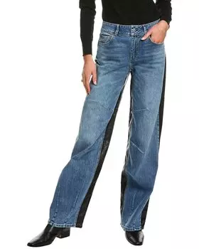 Элис + Оливия Паркер Бруклин Синие джинсы с низкой посадкой и широкими штанинами alice + olivia