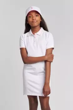 Элитное платье-поло для девочки U.S. Polo Assn, белый