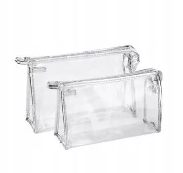 ЭМ_МА, Косметичка прозрачная, Серебро, 2 шт., EM_MA