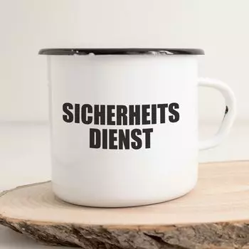 Эмалированная чашка Huuraa с надписью службы безопасности, винтажная кофейная чашка на 300 мл для каждой безопасности Hellweg Druckerei