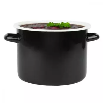 Эмалированная кастрюля 2 л, черная кастрюля, универсальная кастрюля, индукционная кастрюля 16 см EMALIA RYBNIK