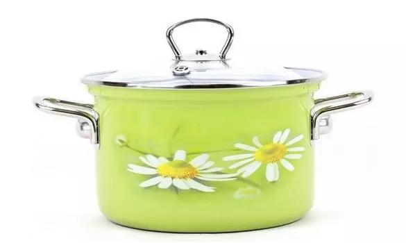 Эмалированная кастрюля с крышкой Ромашка 18 см 2,8 л Belis