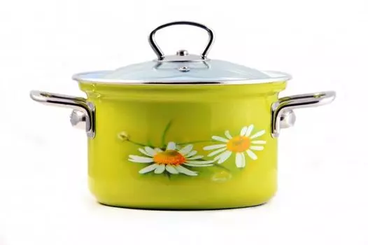 Эмалированная кастрюля со стеклянной крышкой Daisy 2,1 л 16 см Belis