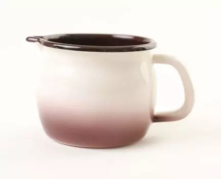 Эмалированная кружка с носиком диаметром 10см 0,8л КАПУЧИНО METALAC