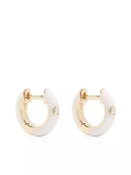 Эмалированная серьга-хагги из желтого золота с бриллиантами Ef Collection, золотой