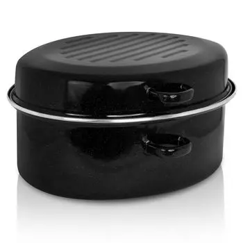 Эмалированная жаровня для гуся Karl Krger GBCT42, 42 см, с хромированным ободком и крышкой, 10 литров/жаровня для гуся/жаровня Karl Krueger