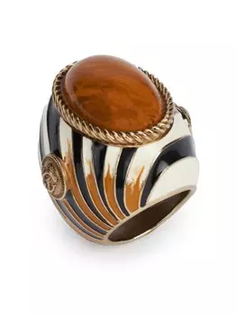 Эмалированное металлическое кольцо Roberto Cavalli, черный