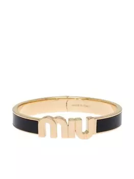 Эмалированный браслет с логотипом Miu Miu, черный