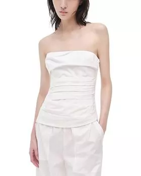 Эмерсон Блузка из поплина с защипами SIMKHAI, белый