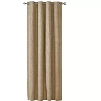 JEMIDI непрозрачная штора 140 x 245 см - штора с креплением на люверсах - штора на люверсах декоративная штора под лен - 100% полиэстер для гостиной спальни, бежевый