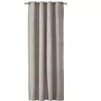 JEMIDI непрозрачная штора 140 x 245 см - штора с креплением на люверсах - штора на люверсах декоративная штора под лен - 100% полиэстер для гостиной спальни, светло-серый