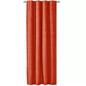 JEMIDI непрозрачная штора 140х245см - штора с рюшами на ленте универсальная - 100% полиэстер шарф длинный для гостиной спальни - терракотовый, коричневый