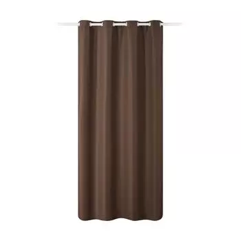 JEMIDI непрозрачная штора - штора с креплением на люверсах - декоративная штора на люверсах из 100% полиэстера, длинная для гостиной, спальни - простота установки, темно-коричневый