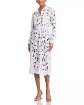 Эмилио Миди Платье-рубашка L'AGENCE, белый