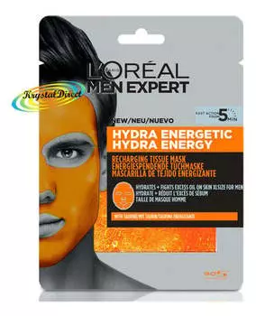 Энергетическая тканевая маска 1шт 30г L'Oreal Men Expert Hydra Energetic, L'oral Paris