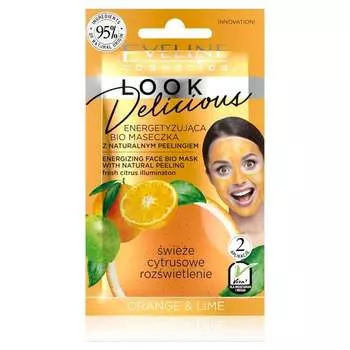 ЭНЕРГИЧНАЯ МАСКА ДЛЯ ЛИЦА Свежее цитрусовое сияние Eveline Cosmetics Look Delicious
