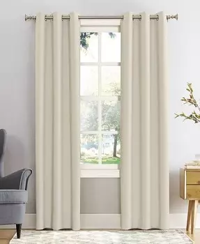 Энергосберегающая шторная штора Preston Blackout с люверсами Sun Zero, бежевый