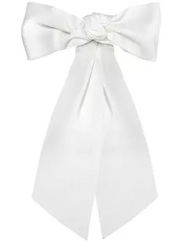 Jennifer Behr атласная заколка для волос Alicia с бантом, белый