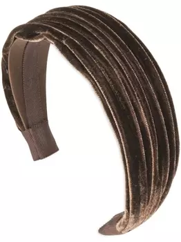 Jennifer Behr бархатный ободок Natasha, коричневый