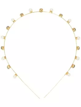 Jennifer Behr ободок Ines с кристаллами, золотистый