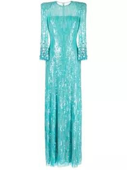 Jenny Packham декорированное платье Nymph, синий
