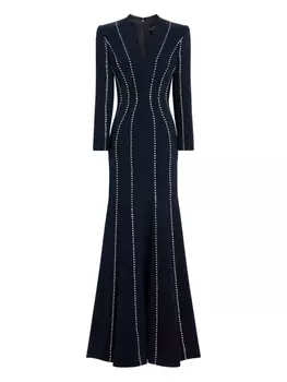 Jenny Packham декорированное платье Victoire с V-образным вырезом, синий