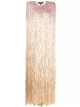 Jenny Packham декорированный кейп Midnight, нейтральный цвет