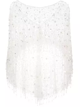 Jenny Packham кейп Tuva с пайетками, белый