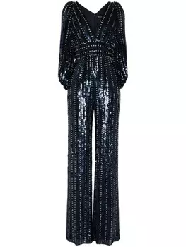 Jenny Packham комбинезон Boogie с пайетками, синий