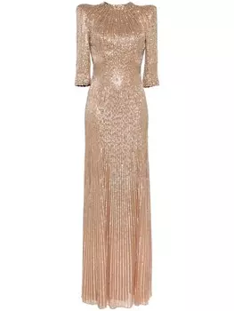 Jenny Packham платье Aurora с пайетками, золотистый