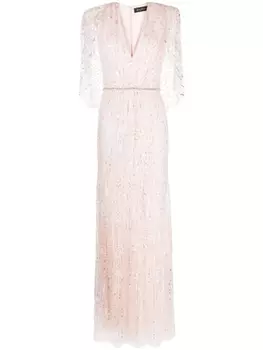 Jenny Packham платье Caralia из тюля с пайетками, розовый