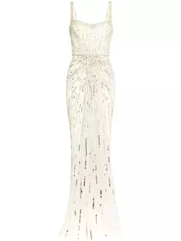 Jenny Packham платье Chrissy, нейтральный
