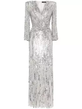 Jenny Packham платье Cosmos с пайетками, металлик
