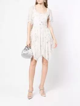 Jenny Packham платье из тюля с кристаллами, белый