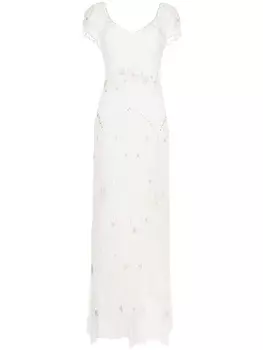 Jenny Packham платье Kenzy с кристаллами, белый