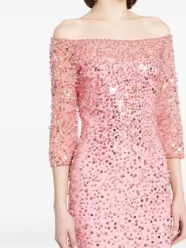 Jenny Packham платье Lantana с пайетками, розовый