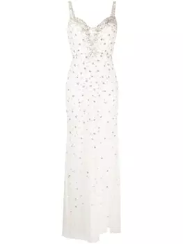 Jenny Packham платье макси Alana с пайетками, белый
