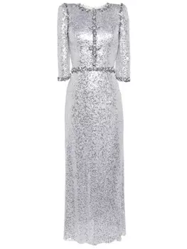 Jenny Packham платье макси Pretty Thing, серебристый