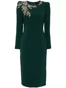 Jenny Packham платье миди Angel Eyes с кристаллами, зеленый