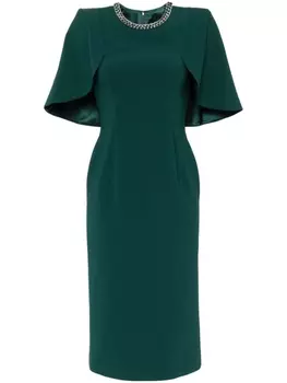 Jenny Packham платье миди Flirtini с кристаллами, зеленый
