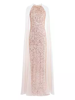 Jenny Packham шелковое платье, розовый