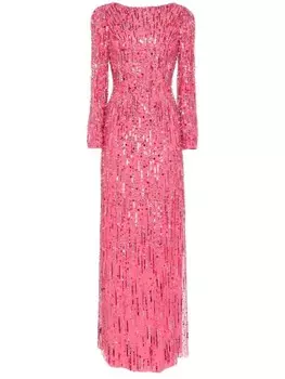 Jenny Packham вечернее платье Atlas с пайетками, розовый