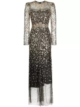 Jenny Packham вечернее платье Aura с пайетками, черный