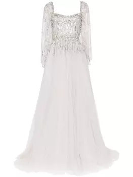 Jenny Packham вечернее платье Bunny Blooms с пайетками, серый