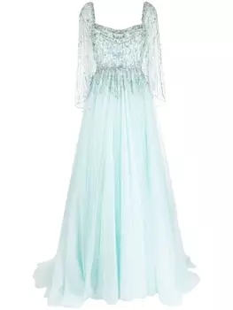 Jenny Packham вечернее платье Bunny Blooms с пайетками, синий