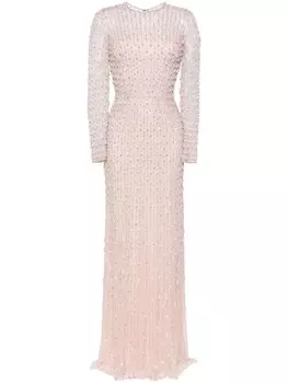 Jenny Packham вечернее платье Nova с кристаллами, нейтральный цвет