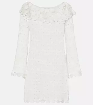 Энвалира хлопковое мини-платье крючком Rixo, белый