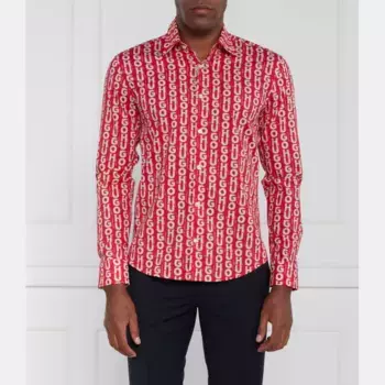Эргономичная рубашка приталенного кроя Hugo, красный