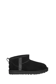 Эскимосские сапоги classic ultra mini bling black Ugg